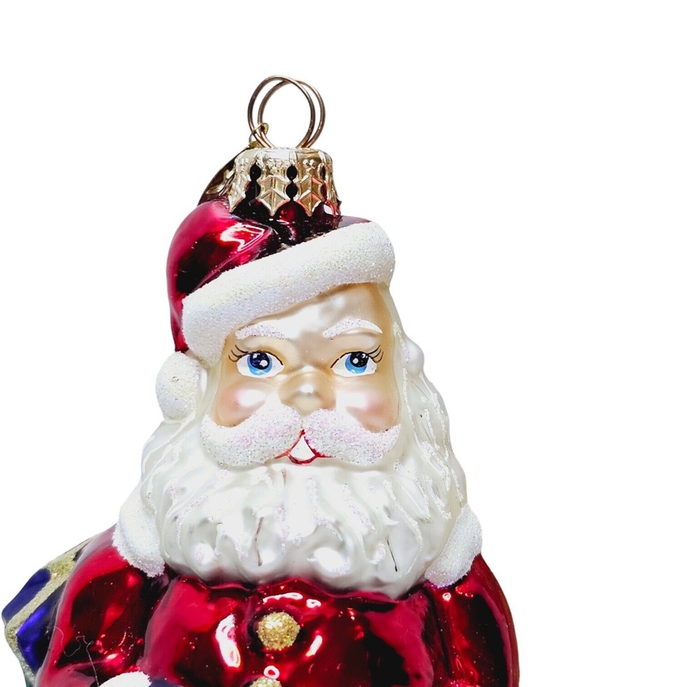 Radko HO HO HOLIDAY Christmas Ornament 01-0160-0 Jolly Santa With Presen… - Picture 2 of 9